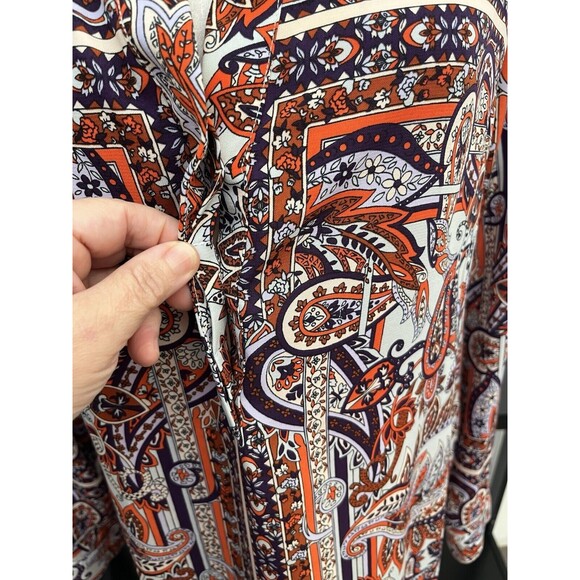 Gianni Bini Women’s Tunic Top Blouse Paisley Size M Long Sleeve V Neck - Picture 9 of 15